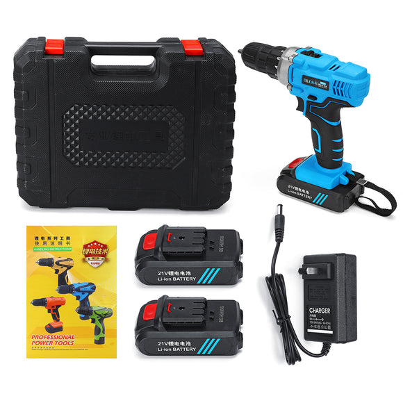 21V 2200RPM Electric Screwdriver Kit 2 Speed Li-Ion Battery Rechargable Electric Screwdriver