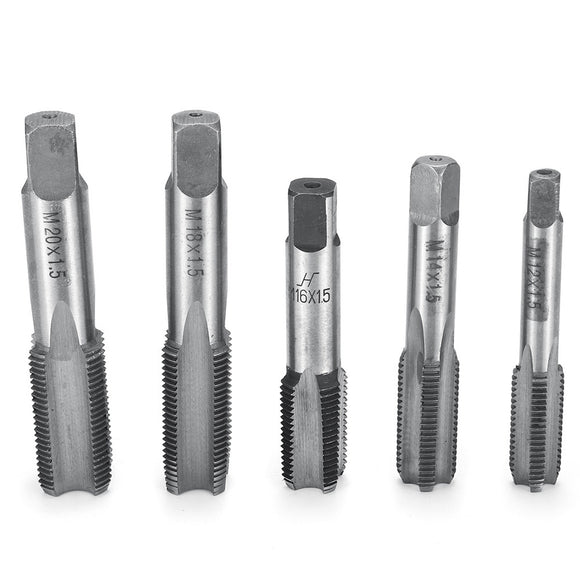 2pcs M12-M20 1.5mm Pitch High Speed HSS Left Hand Straight Fine Screw Tap Metric Tool