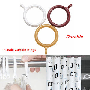 28mm White Dark Red Gold Durable Plastic Curtain Rings Loop Bathroom Room Window Voile Drapery