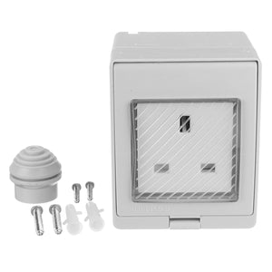 13A Storm Weatherproof Socket Switched ABS UK Socket IP55 Rated Single Gang Waterproof Socket