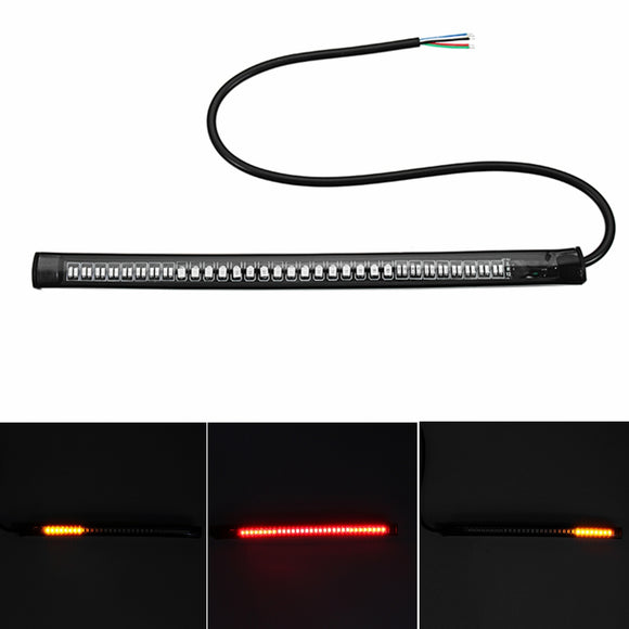 Universal Flexible 48 LEDs Motorcycle Light Strip Tail Lights Brake Stop Turn Signal License Plate