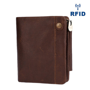 RFID Men Genuine Leather Business Clutch Bag Card Holder Wallet