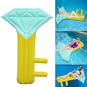 IPRee 210x150CM Inflatable Water Float Diamond Key Shape Floating Mat Beach Swim Seat Bed