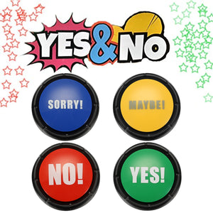 4pcs NO YES MAYBE SORRY Sound Button Event Game Party Tools Holiday Supplies