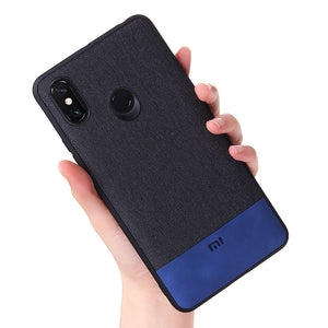 Bakeey Luxury Fabric Splice Soft Edge Shockproof Protective Case For Xiaomi Mi Max 3