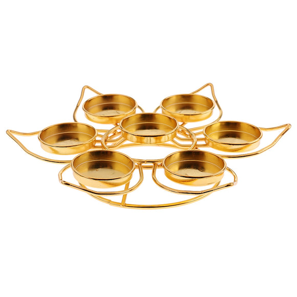 Assembled Lotus Style Alloy Butter Oil Ghee Lamp Candle Holder Without Candles