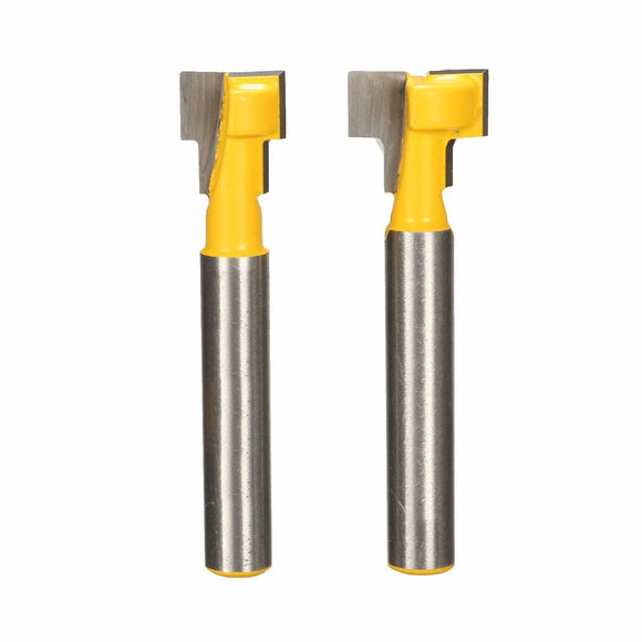 2pcs 9.52mm and 12.7mm Key Hole Blades T-Slot Cutter Wood Working Router Bit Set