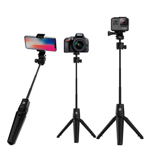 K20 3 In 1 Aluminum Alloy bluetooth Remote Control Selfie Stick Muti-angle Tripod for Mobile Phones