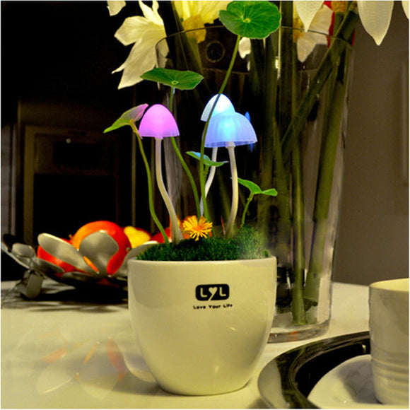 Light Sensitive Colors Changing LED Mushroom Night Light Decorative Lights Home Decor Gift