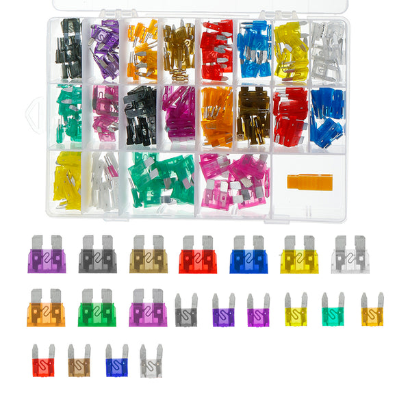 220Pcs Auto Assorted Mini & Standard Blade Fuses ATM ATO Fuse Set 2-35A