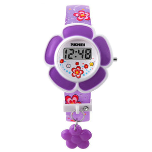 SKMEI 1144 Children Girl Flower Watch Kid LED Digital Cartoon Wristwatch