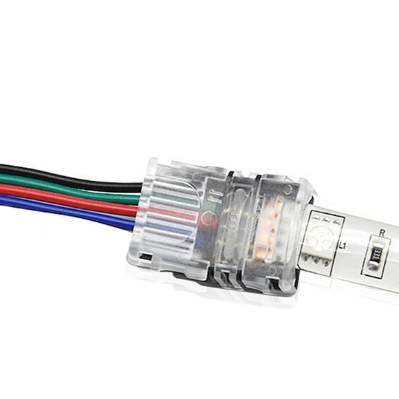 LUSTREON 4pin 10MM Wire Connector for Waterproof RGB LED Strip Light