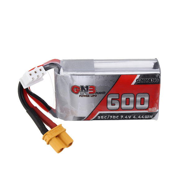 Gaoneng GNB 7.4V 600mAh 35C 2S Lipo Battery XT30 Plug for XK K130 Helicopter