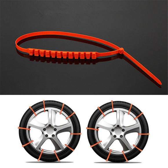 10pcs 990mm Winter Anti-skid Snow Tyre Tire Chains Nylon Wheel Chain Belt Set Rain Safety