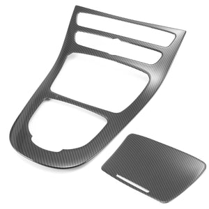 Carbon Fiber Style Console Gear Panel Cover For Mercedes Benzs E-Class W213 16-17