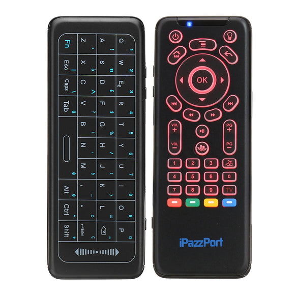 iPazzPort KP-62 Italian 2.4G Wireless 7 Color Backlit Keyboard Full Touchpad IR Learning Airmouse