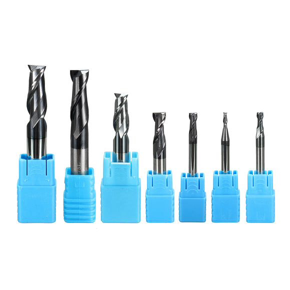 7pcs 2-12mm Solid Carbide Milling Cutter 2 Flute Slot Drills 2/3/4/6/8/10/12mm Milling Cutter CNC Tool