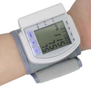 LCD Digital Sphygmomanometer Blood Pressure Monitor Heartbeat Meter