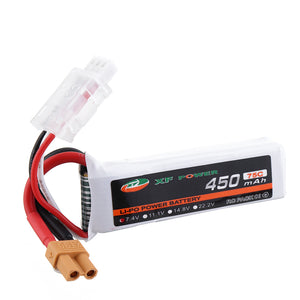 XF POWER 7.4V 450mAh 75C 2S Lipo Battery XT30 Plug for RC FPV Racing Drone