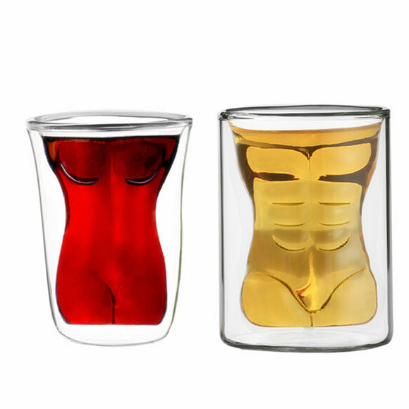 Honana HC01 Hot Sexy Transparent Woman Man Creative Durable Double Wall Whiskey Glasses Wine Shot Gl