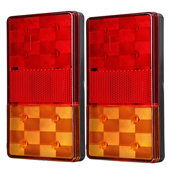 Pair 12V 8 LED Lights Tail Lamp Stop Indicator For Trailer 4WD 4X4 Camper Ute