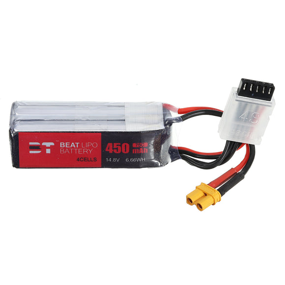 BT 14.8V 450mAh 75C 4S Lipo Battery XT30 Plug for RC FPV Racing Drone