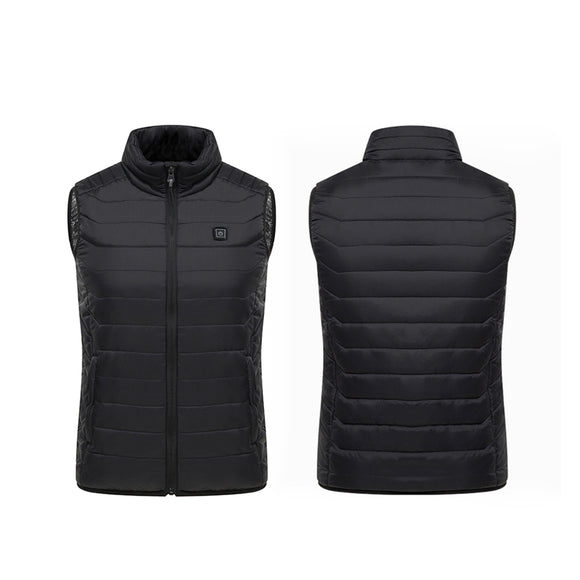 USB Intelligent Heating Sleeveless Jacket Vest Eiderdown Filling Zipper Winter