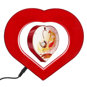 Red Heart Shape Magnetic Levitation Floating LED Light Picture Phone Frame Gift Home Decorations