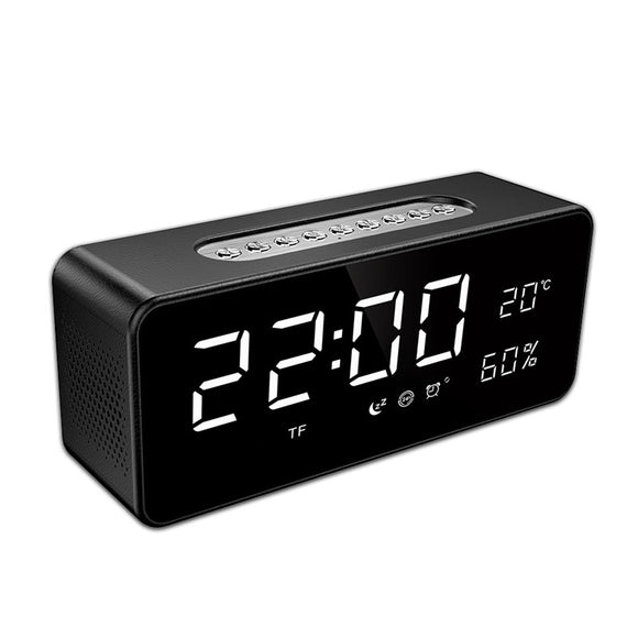 SARDINE S1 Dual Unit Wireless Bluetooth Speaker LED Display Clock Leather TF Card FM Radio Subwoofer