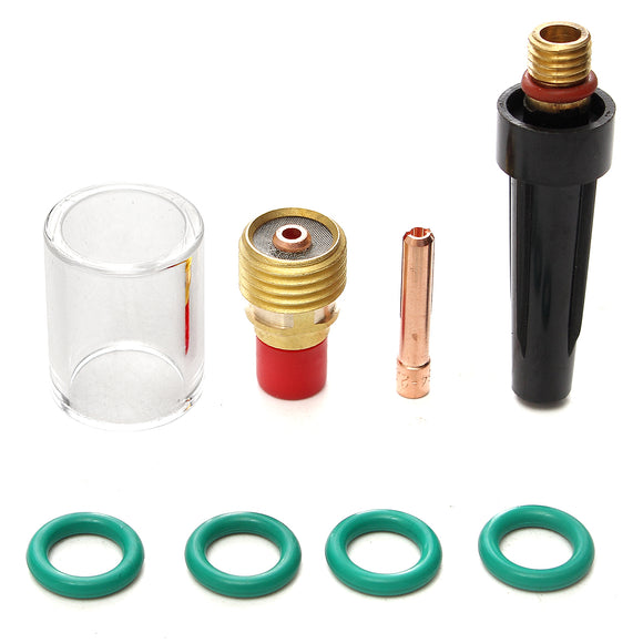 8pcs Welding Torch Stubby Gas Lens Glass Cup Kit For TIG WP-9/20/25 Series 5/64 Inch