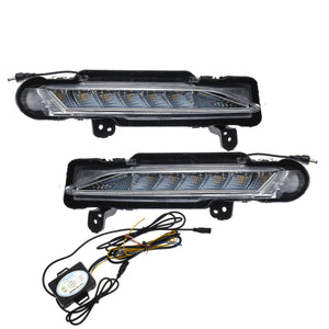 LED White DRL Daytime Running Lights Yellow Turn Signal Lamp Pair for Toyota Yaris 2017-2019