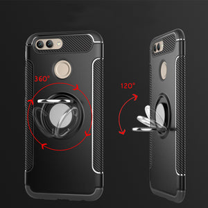 Bakeey Armor Shockproof Magnetic 360 Rotation Ring Holder TPU PC Protective Case For Xiaomi Mi 8 Lite