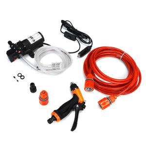 12V Portable 80W 160 PSI High Pressure Electric Washer Hose Wash Pump Kit