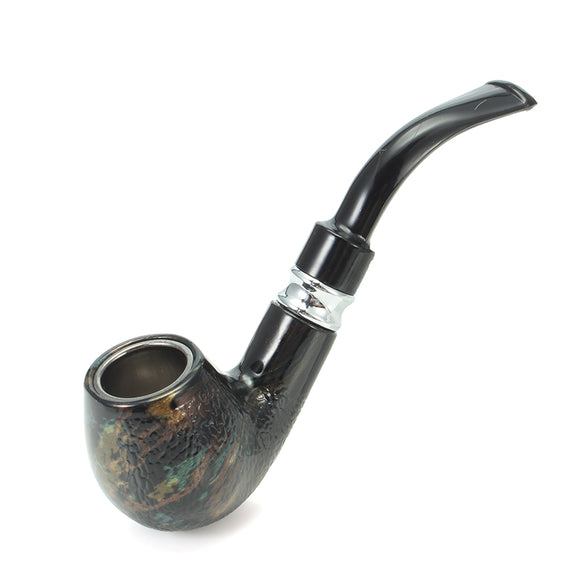 KCASA KC-WTP018 Special Snakeskin Resin Carved Wood Tobacco Pipe Durable Classic Smoking Pipe