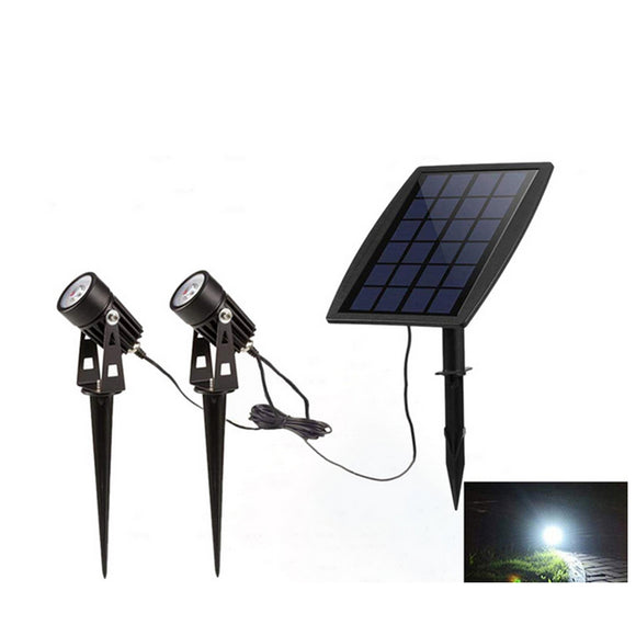 Solar Powered 2 in 1 LED Light Waterproof Light-controlled Sensor Spotlights Outdoor Garden Lawn Yard Porch Walkway Lamps