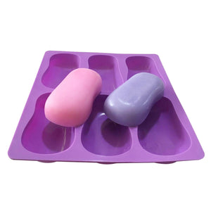 DIY 6 Slots Cake Mold Tool 3D Oval Silicone Soap Mould Baking Mold Handmade Chocolate Pudding Jelly