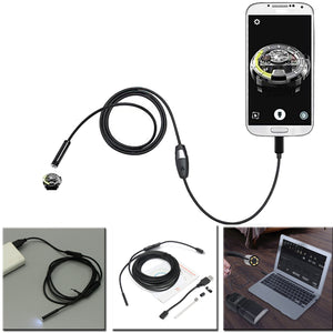 5.5mm 2m 6 LED Lens USB Endoscope Camera Borescope for Android Phone Laptop