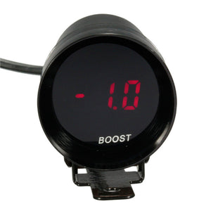 12V 37mm Micro Red Digital LED Bar Turbo Boost Gauge Meter Smoke Len Black Shell