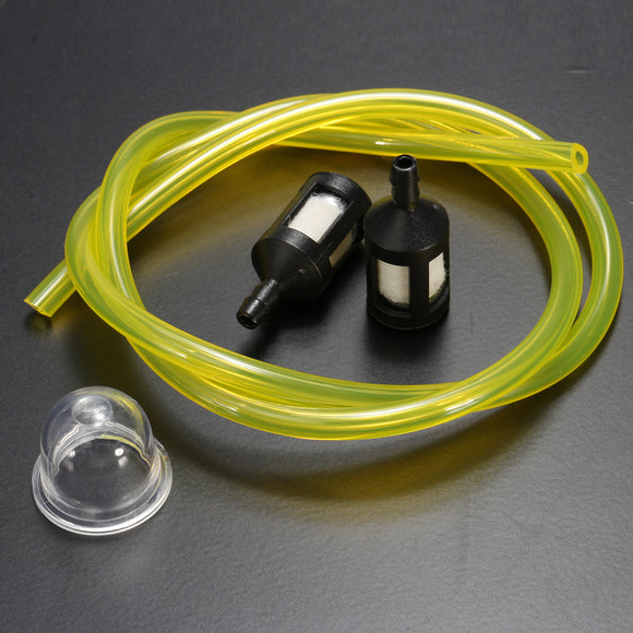 2.5/3mm Clear Fuel Pipe + 2 Mini Filter & Primer Bulb For Ryobi Petrol Strimmers