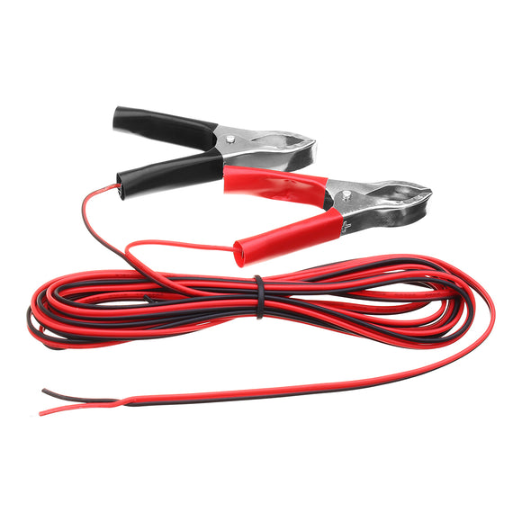 One Pair of 3m Length 3A  Red+Black Color Alligator Clip Wiring for Solar Panel