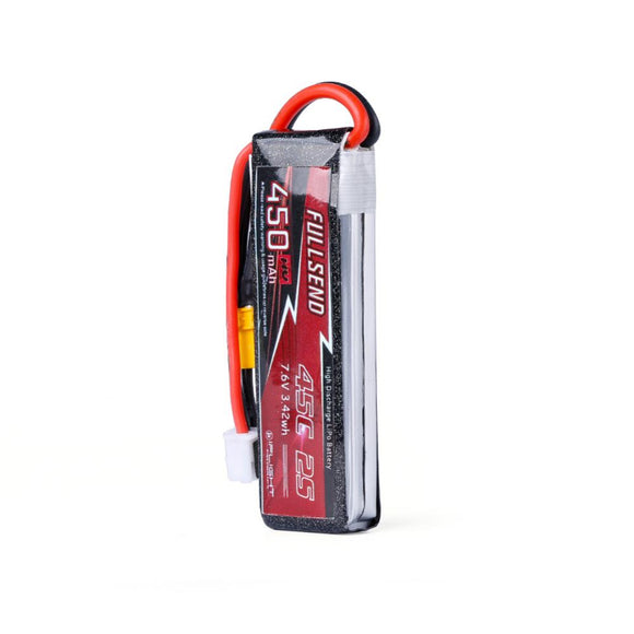 FULLSEND 7.6V 2S 450mAh HV 45C Lipo Battery XT30 Plug for RC Drone FPV Racing