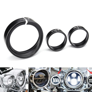 7inch Headlamp Trim Ring 4.5inch Passing Lamp Trim Ring For Harley Street Glide