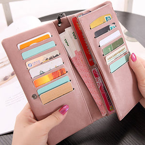 Women PU Leather Card Holder Long Wallet Purse