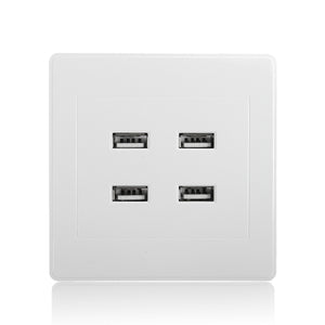 3.1A AC Power Wall Receptacle Socket Plate  Charger Outlet Panel with 4 USB Port