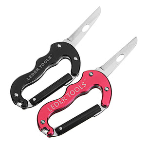 Aluminum Alloy Carabiner Hook Multifunctional Quick Release Hiking Buckle with Foldable Knife