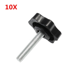 10Pcs M6 30mm Star Shape Head Thread Knurled Thumb Screw Clamping Grip Knob Screw