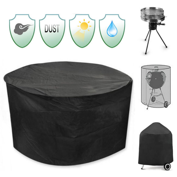 30inch Patio Round Pit Cover Waterproof UV Protector Grill BBQ Chair Table Shelter Black