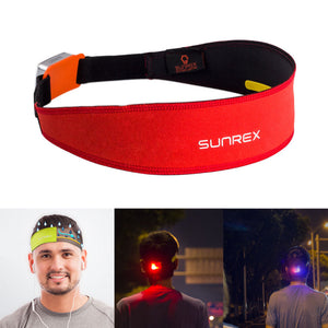 SUNREI SUNREX Headband Outdoor Running Belt Fitness Yoga Antiperspirant Band With Warning Light