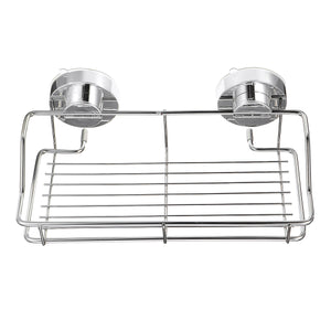 Stainless Steel Shower Storage Suction Cups Caddy Shelf Wall Mounted Bathroom Kitchen Storage Rack