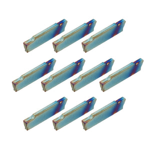 Drillpro 10pcs HRC45 Blue Nano MGMN150-G 1.5mm Carbide Insert for MGEHR/MGIVR Turning Tool Holder